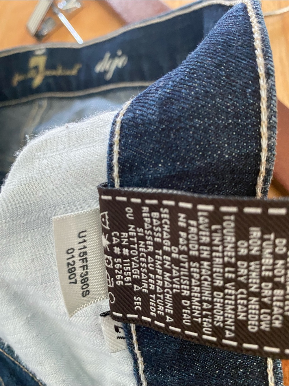 7 For All Mankind Dojo Lo Rise Dark Blue Flare Jeans Y2K - Picture 10 of 13